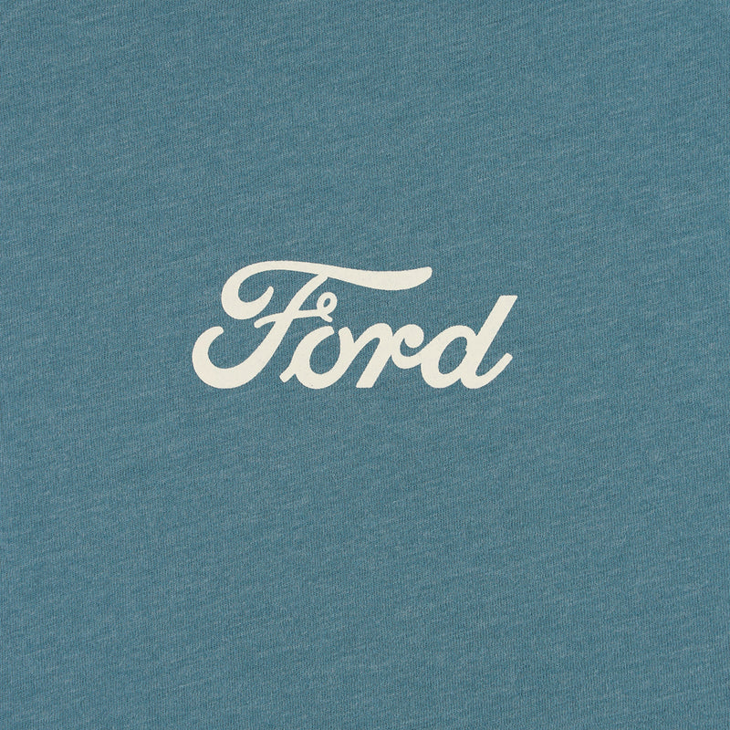 Dria Ford Script Ford Logo Men's Motors Script T-Shirt - Official Ford Merchandise